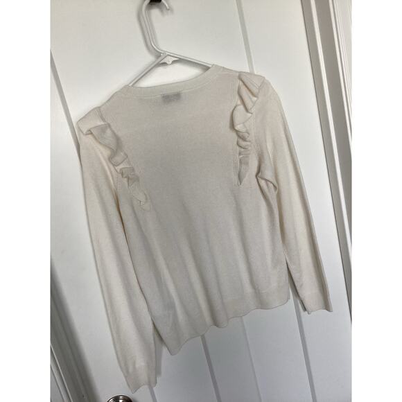 Vineyard Vines Girls Ruffle Crew Neck Sweater Marshmallow White Size Large - Picture 8 of 11